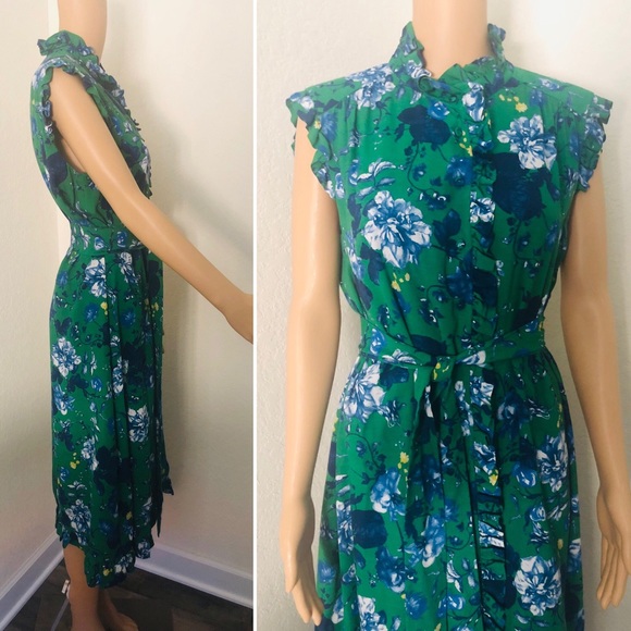 ERDEM Sebla crepe floral midi dress 10 - Picture 6 of 9